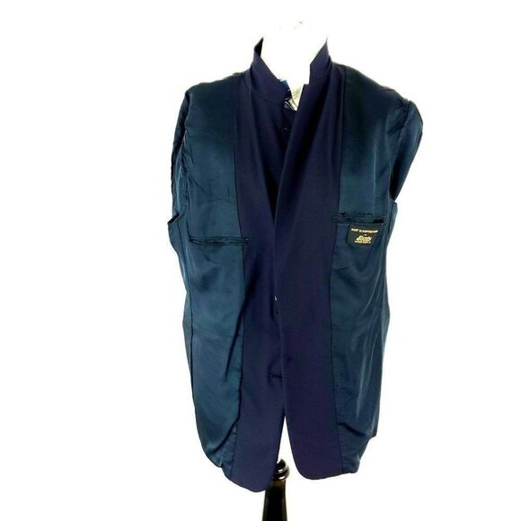 Hart Schaffner Marx Wool 2 Gold Button Blazer 42R Blue - Picture 8 of 11